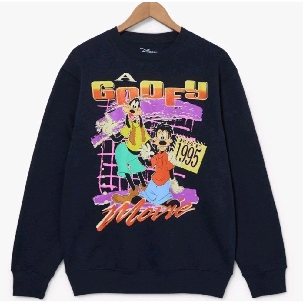 NEW Disney A Goofy Movie Max & Goofy Retro Portrait Crewneck Large